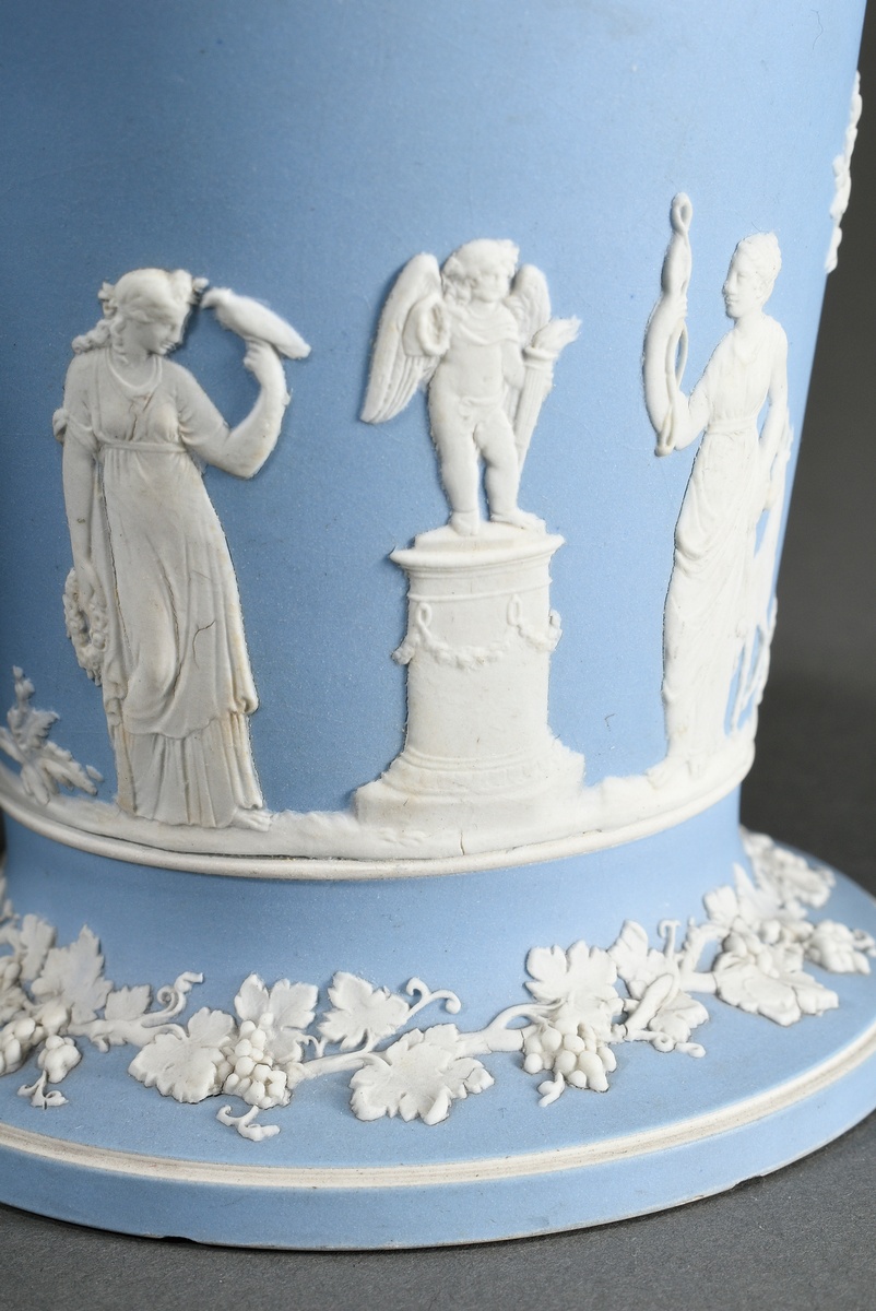 2 Various pieces of Wedgwood Jasperware with classic bisque porcelain reliefs on a light blue groun - Image 3 of 9