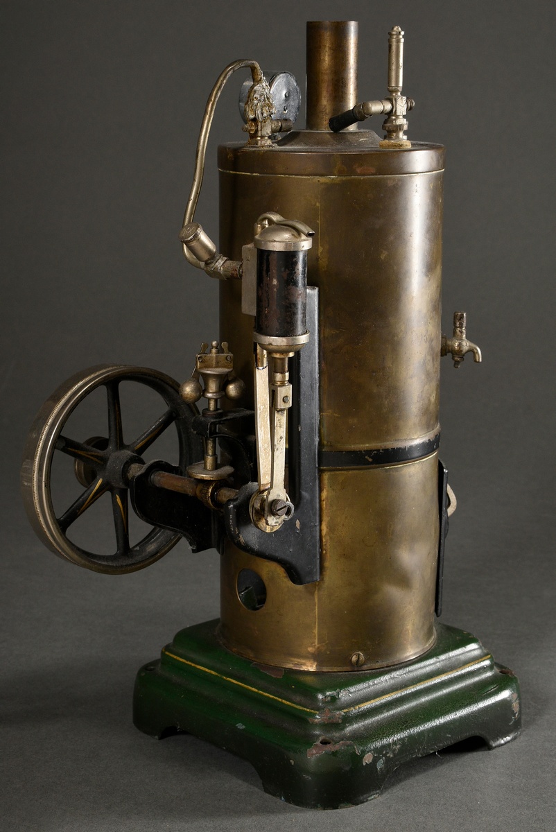 Märklin steam engine, vertical steam engine with black painted fire door and nickel-plated fittings - Image 3 of 6