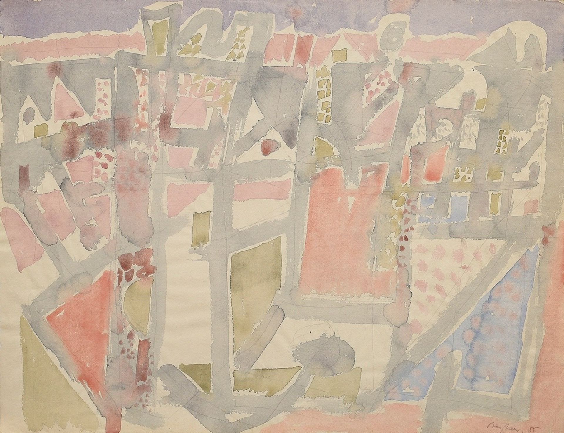 Bargheer, Eduard (1901-1979) "Forio im Frühling" 1955, Aquarell/Bleistift, u.r. sign./dat., verso b