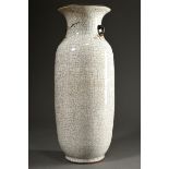 Large vase with Ge-glaze and sculptural cherry branch reliefs to the neck, Nanking ware, base with 