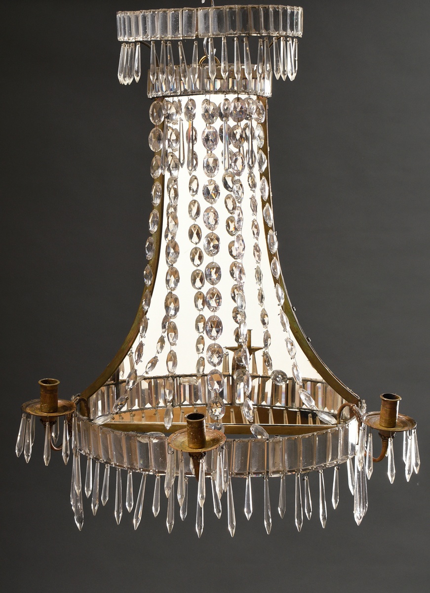 A pair of large Prism wall chandeliers with mirrored back panel and 3 insertable candle arms each,  - Image 2 of 7