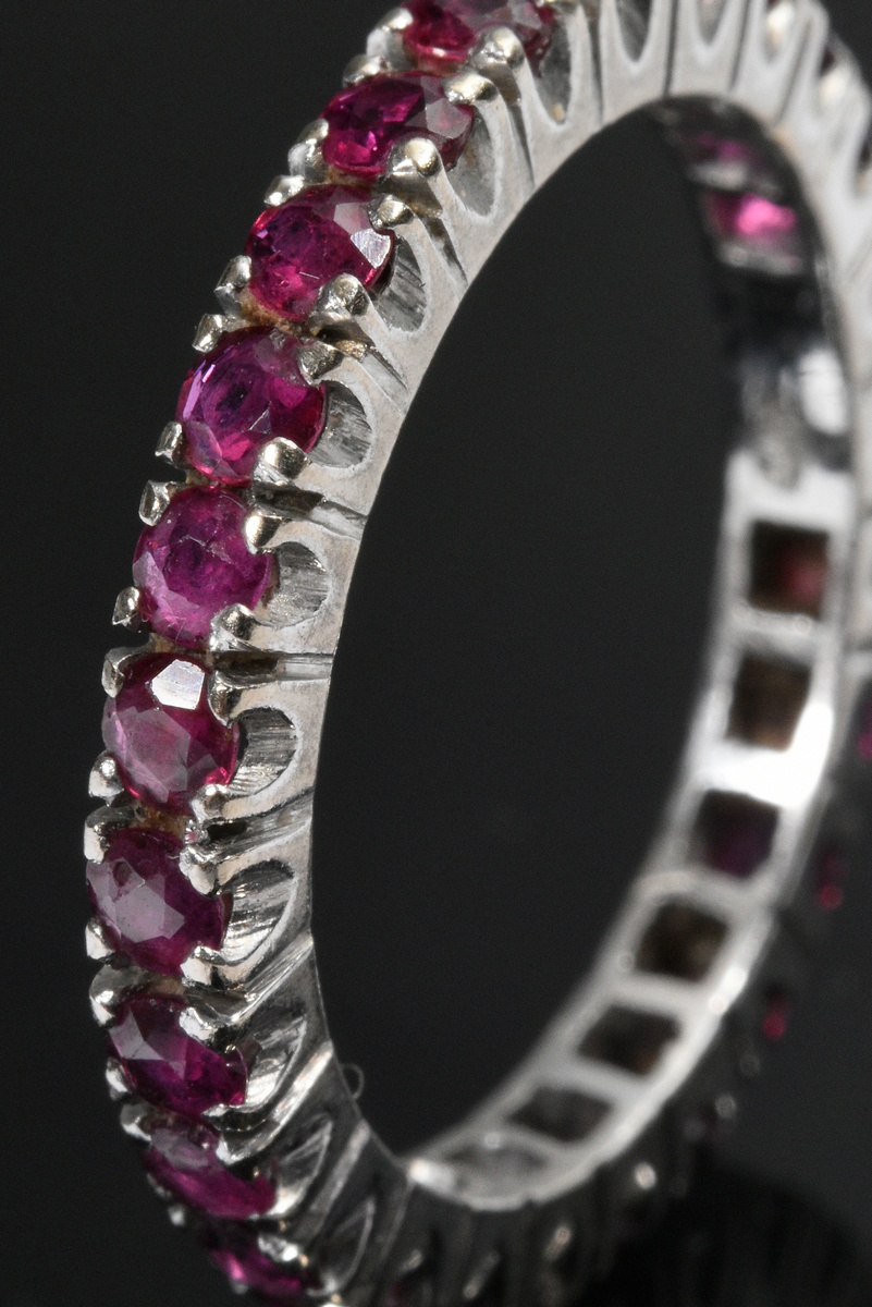 White gold 585 memory ring with rubies (together approx. 1.30ct), 3.2g, size 55 - Image 2 of 3
