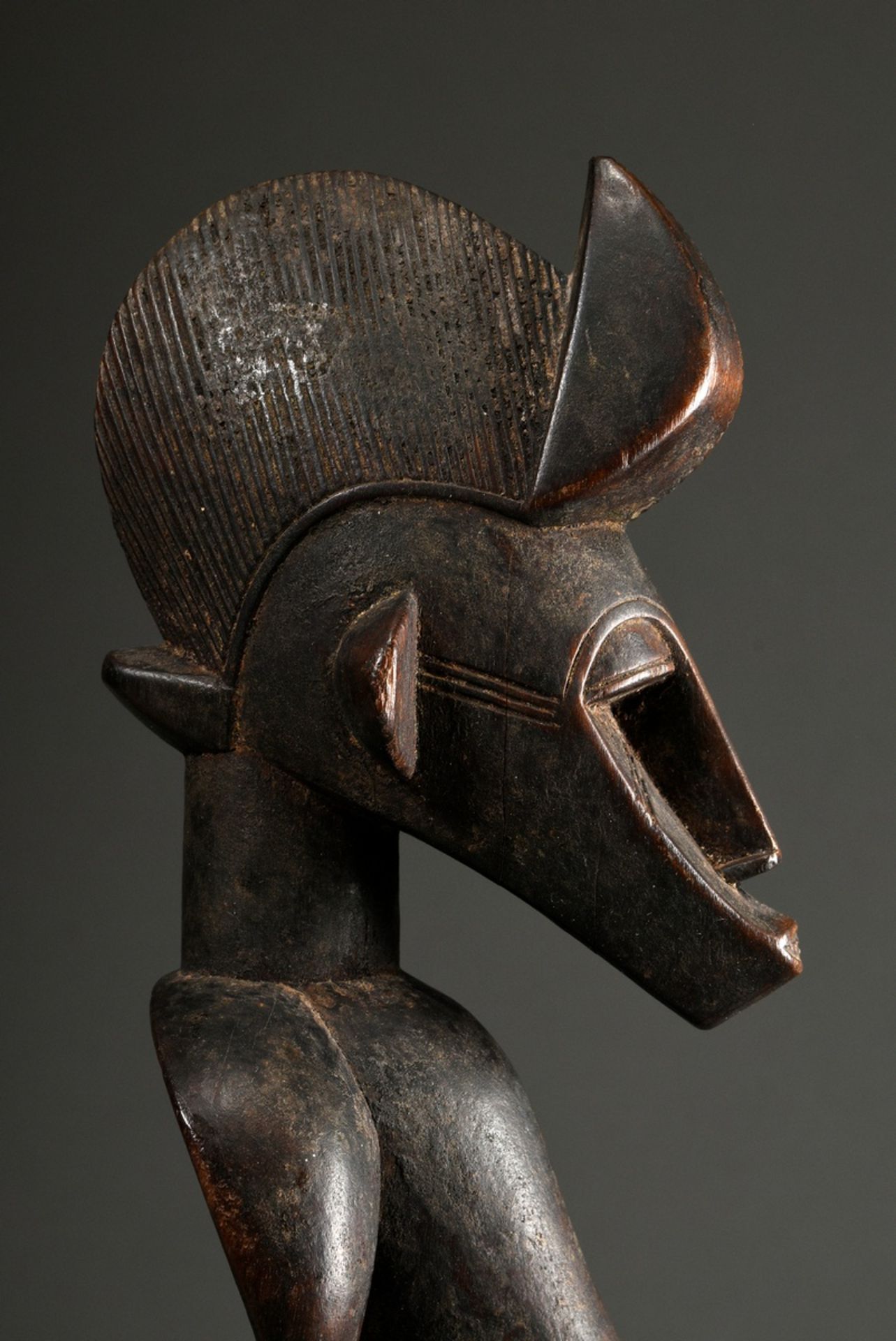 Reiter Figur im Stil der Senufo, West Afrika/ Elfenbeinküste, 2. Hälfte 20.Jh., H. 44cm, Alters- un - Bild 13 aus 13