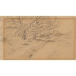 Herbst, Thomas (1848-1915) "Forest sketch", pencil, b.r. embossed stamp/ estate, verso inscr., 10x1