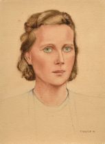 Wassilieff, Nikolaï (1901-1977) "Portrait Susanne Bonte" 1939, Aquarell, u.r. sign./dat., verso bez