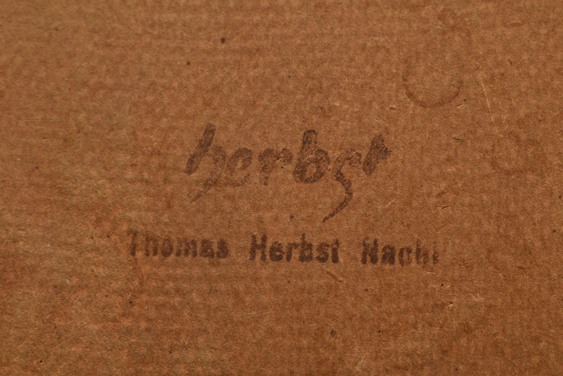 Herbst, Thomas (1848-1915) "Birkenwäldchen", Öl/Malpappe, verso Nachlassstempel, WVZ 878, Impressio - Bild 4 aus 4