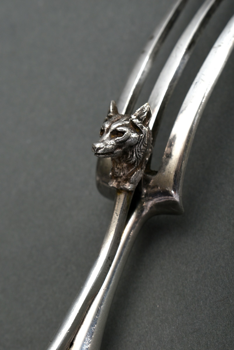 2 pieces of French roasting cutlery with ornamented handles and sculpted fox head, MM: Armand Fresn - Image 5 of 6