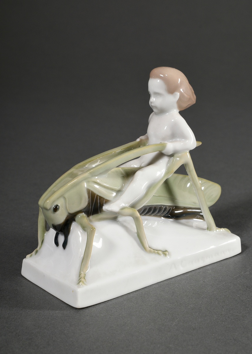 Rosenthal figure "Sommerritt", subtly painted, model no. K 440, designed by Albert Caasmann in 1921