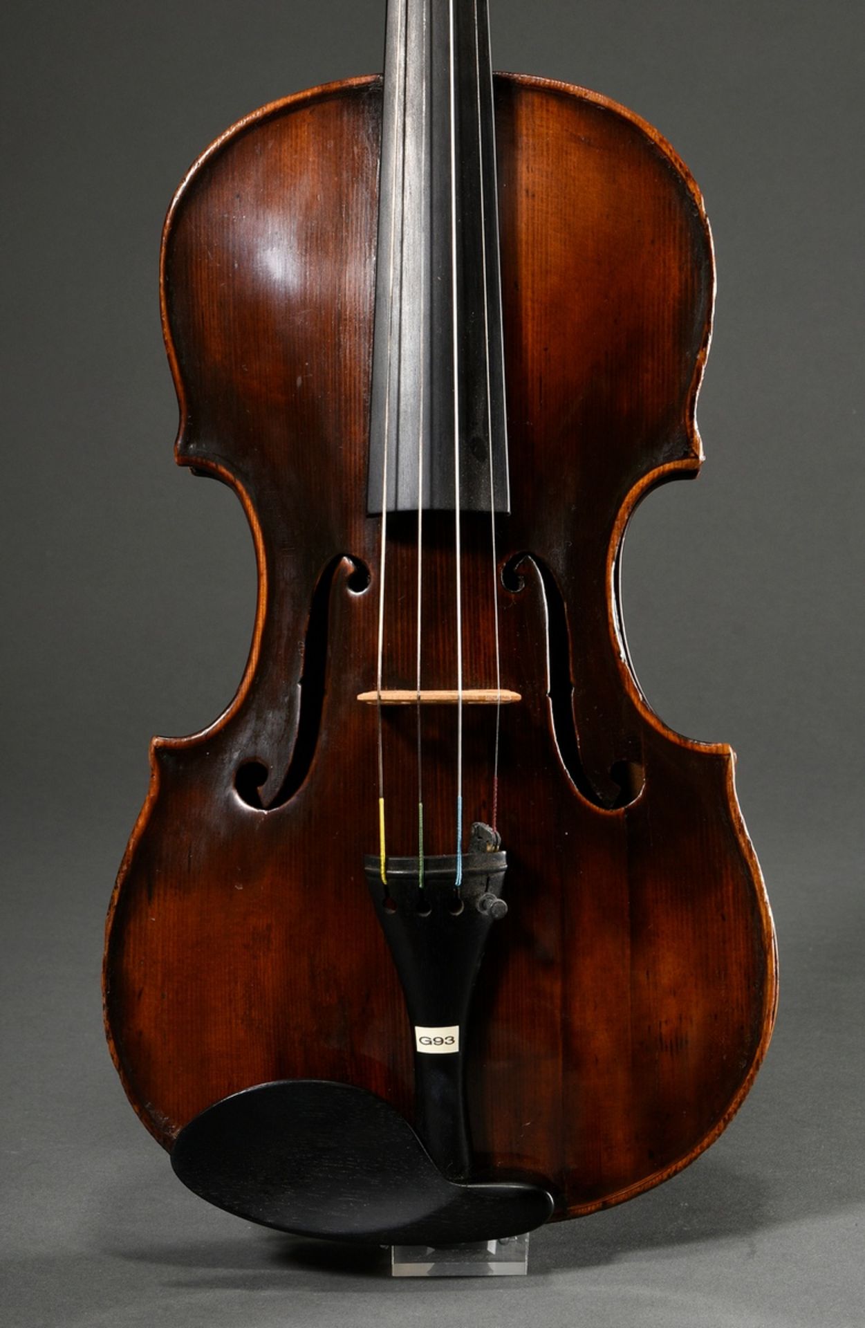 Meister Geige, wohl Italien, Zetteln innen “Giovan. Gaettano Pazzini, allieno d´eil Maggini di Brix - Bild 2 aus 25