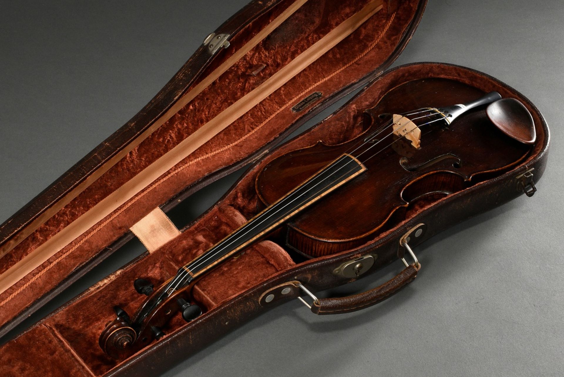 Deutsche Meister Geige, Sachsen 1.Hälfte 19.Jh., Zettel innen “Christian Gottlob Schädlich Violinen - Bild 19 aus 26