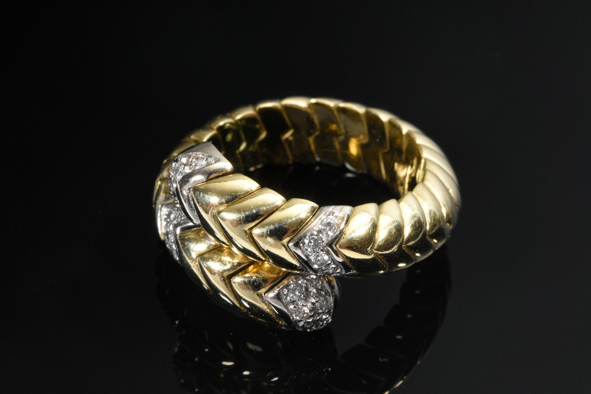 Yellow and white gold 750 tension ring with 22 brilliant-cut diamonds (approx. 0.30ct/SI/W), metal  - Image 2 of 3