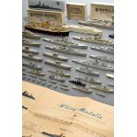 66 Wiking-Schiffsmodelle, z.T. in Originalschachtel, bestehend aus: 15 Modellboote (3x "Gneisenau S