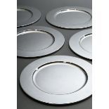 6 Plain place plates, Koch & Bergfeld, model no. 15196, handmade, silver 925, 4480g, Ø 31.5cm, 2 du