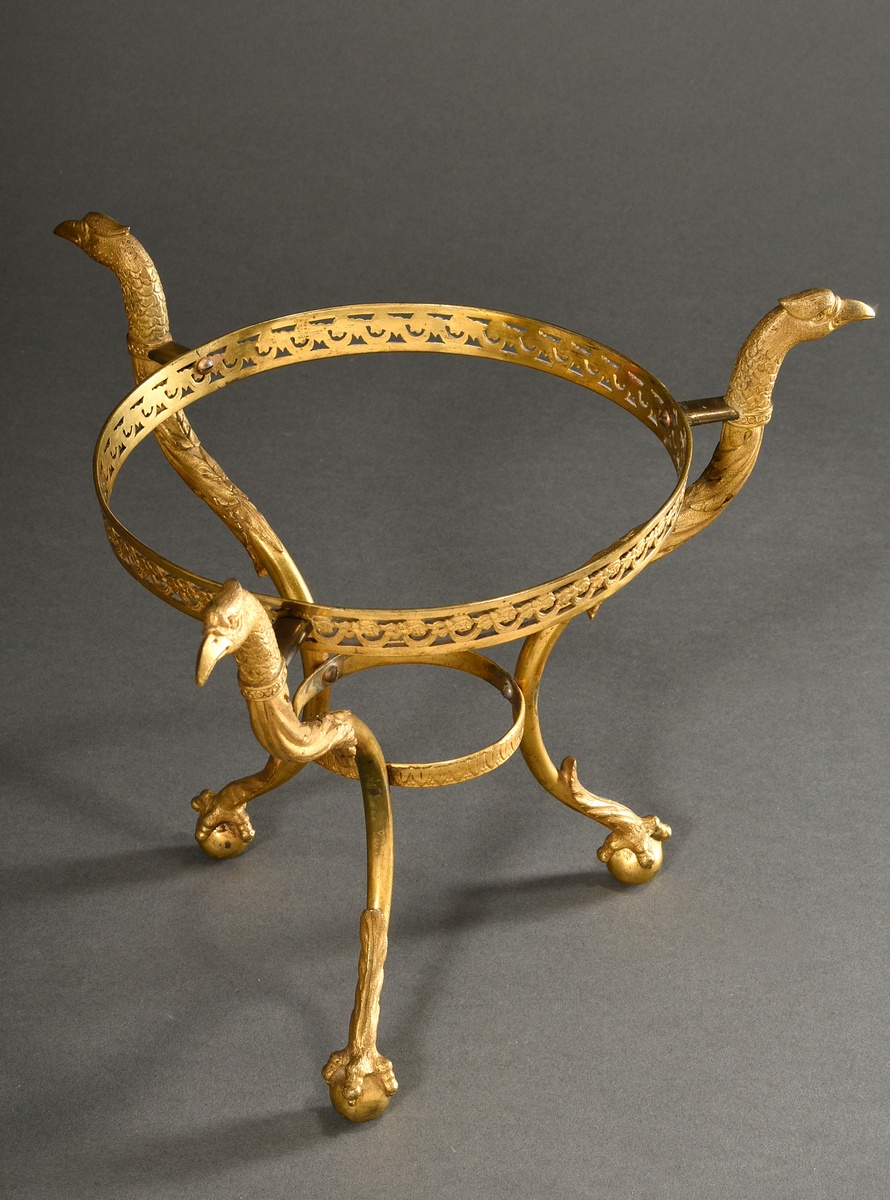 Empire centrepiece with fire-gilt bronze frame of 3 eagle heads and eagle mounts on spheres and ope - Image 6 of 13