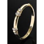 Oval yellow gold 585 bangle with 80 brilliant-cut diamonds (total approx. 0.80ct/VSI/W), 20.8g, 5x6
