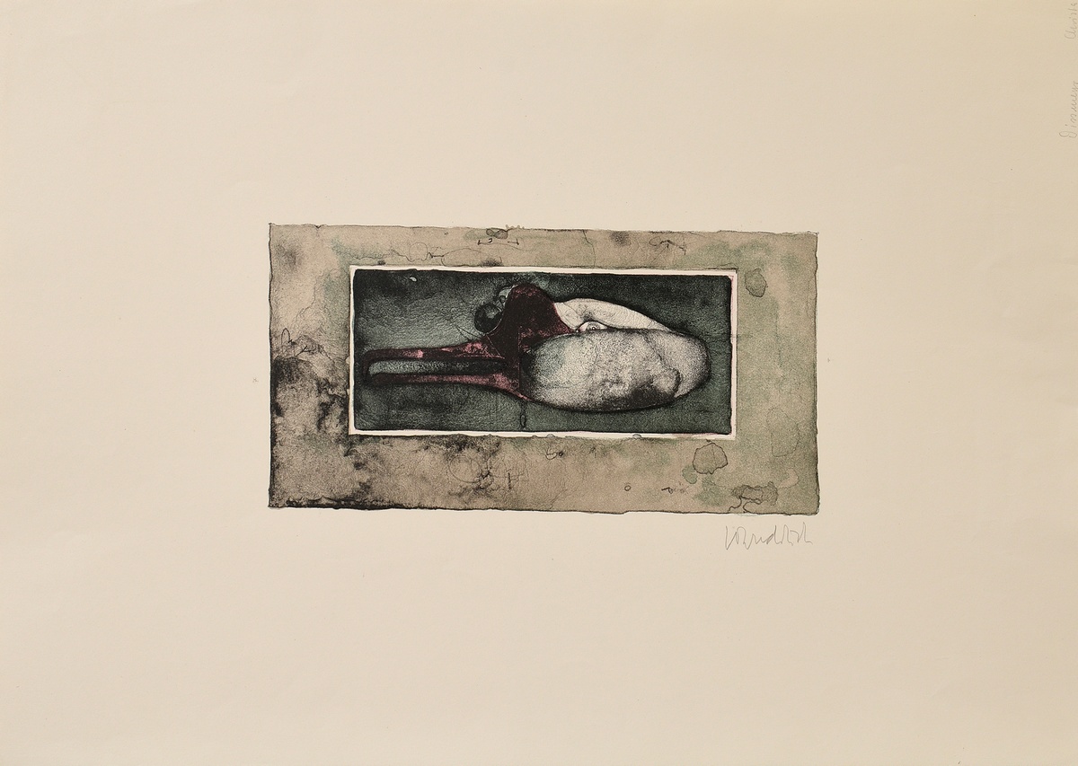 Wunderlich, Paul (1927-2010) 'Swan's head', colour lithograph, sign. below, Griffelkunst, PM 14x27c - Image 2 of 2