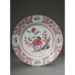 Large Chine de Command plate with floral family rose painting, Qianlong dynasty, China 18th c., Ø 3