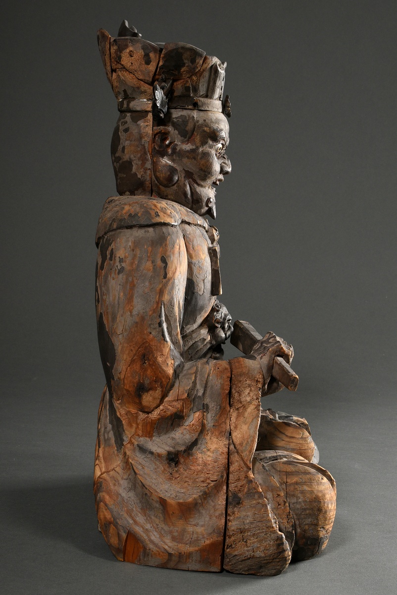 Prince of Hell "Emma-O" in the style of the Kamakura period, Japan 16th/17th century, carved wood w - Image 4 of 14