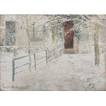 Marcotte, Marie-Antoinette (1869-1929) "Snow-covered house entrance" 1894(?), oil/canvas, sign./ins