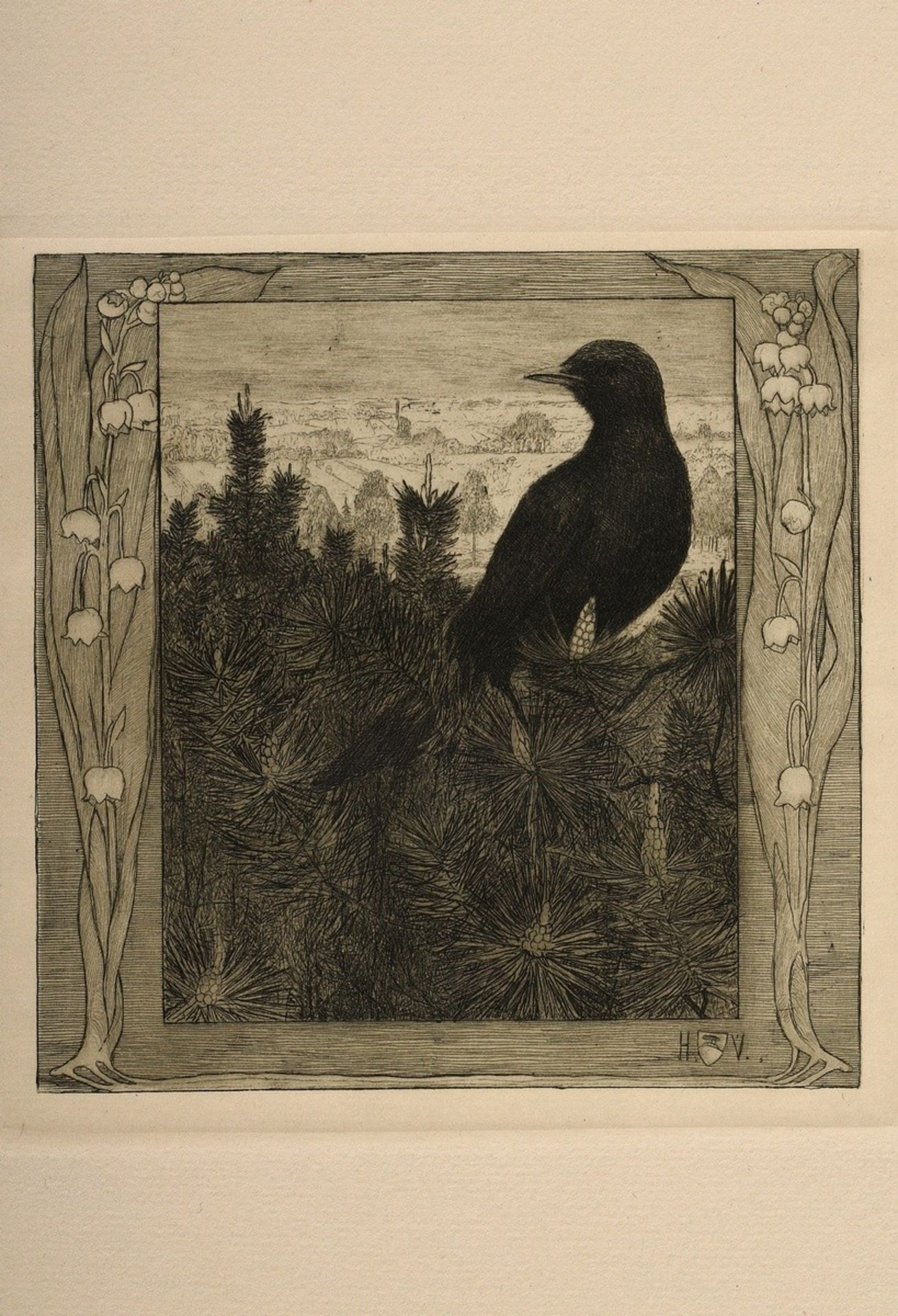 Vogeler, Heinrich (1872-1942) "An den Frühling" 1899/1901, portfolio with 10 etchings and prelimina - Image 11 of 25