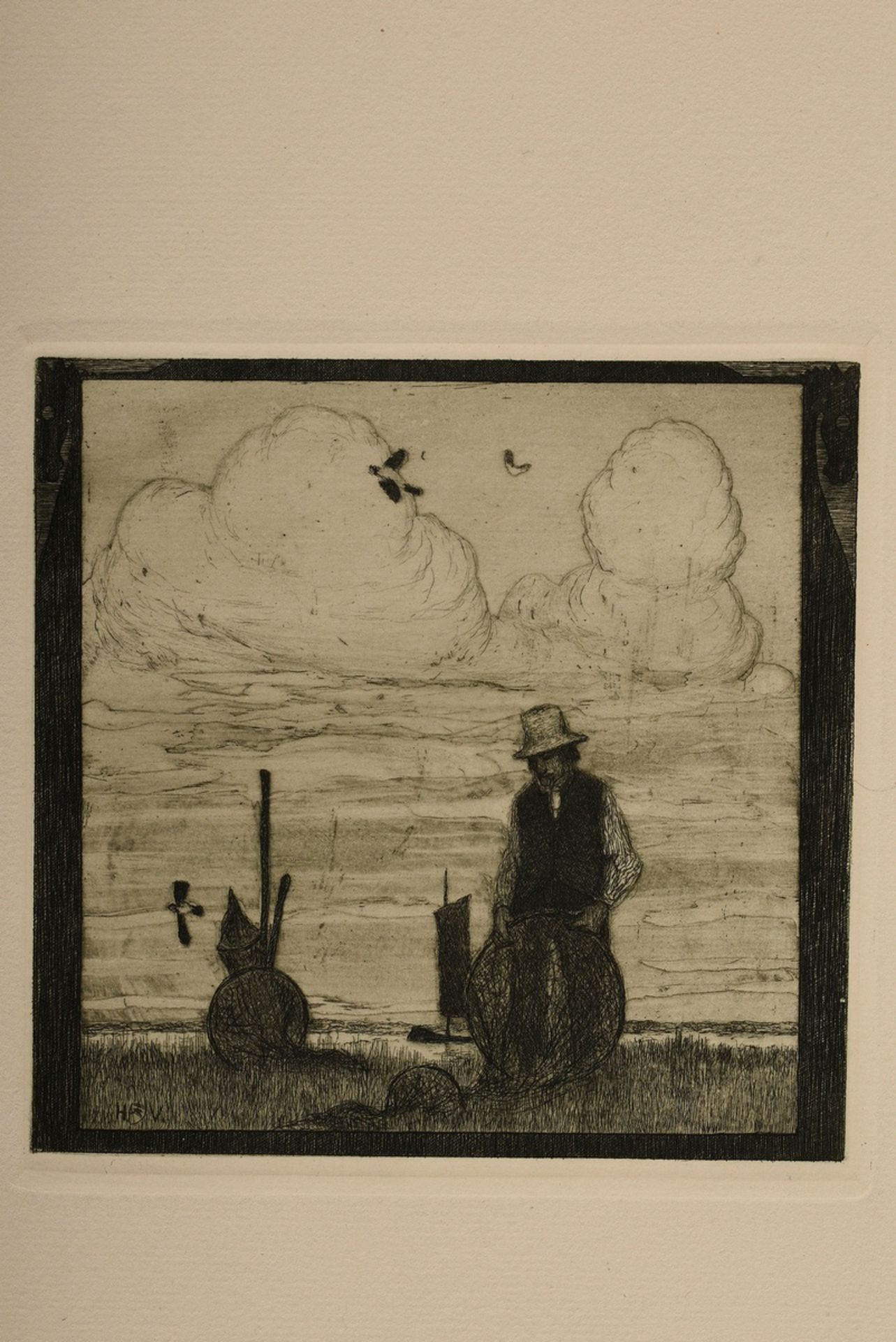 Vogeler, Heinrich (1872-1942) "An den Frühling" 1899/1901, portfolio with 10 etchings and prelimina - Image 13 of 25