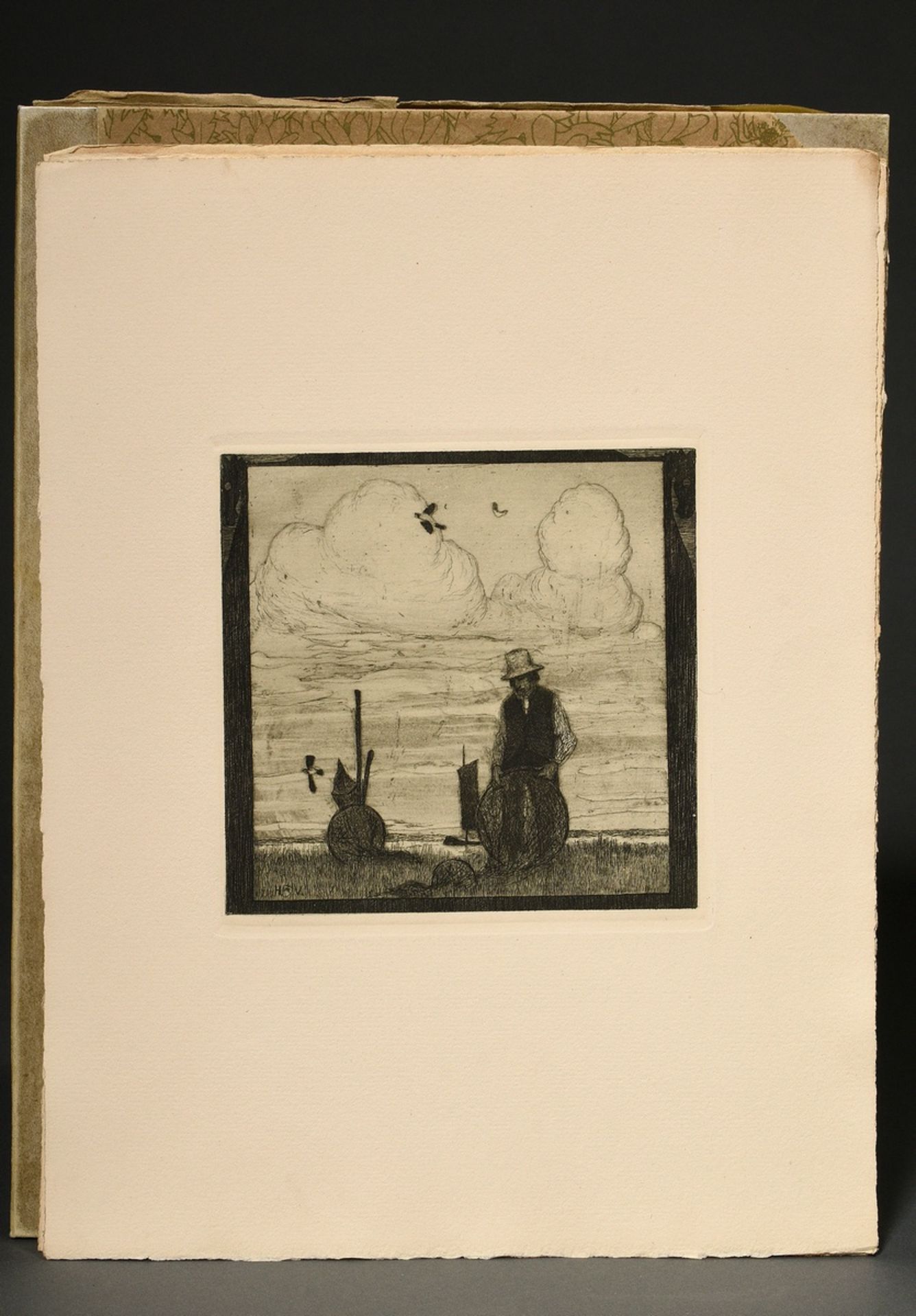 Vogeler, Heinrich (1872-1942) "An den Frühling" 1899/1901, Mappe mit 10 Radierungen und Vorblatt, P - Bild 12 aus 25