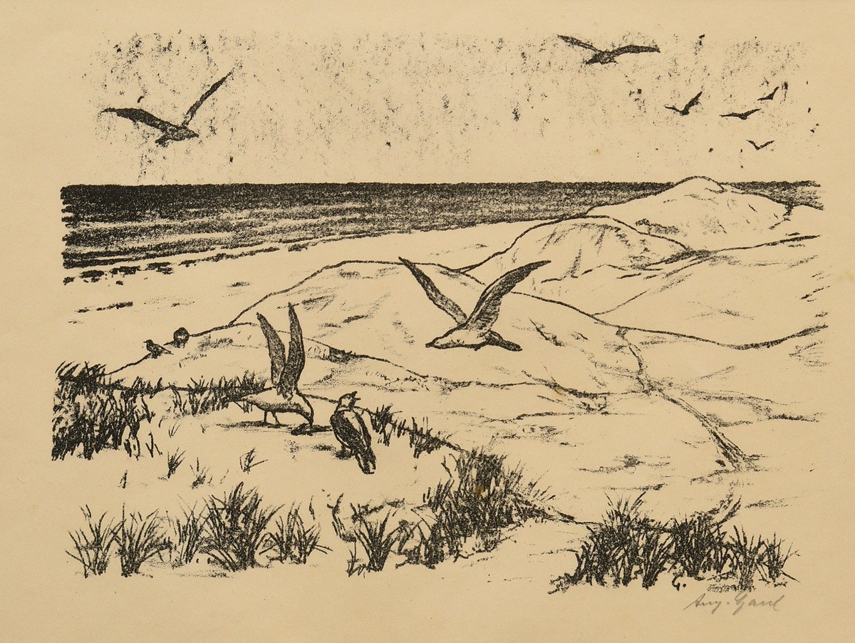 3 Gaul, August (1869-1921): 'Eating Bear' and 'Seagulls on the Beach', lithographs, each sign. b.r. - Image 12 of 12