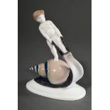 Rosenthal Figur "Schneckenreiter", dezent farbig staffiert, Modellnr. K 602, Entw.: Albert Caasmann