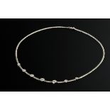 White gold 750 foxtail necklace with old-cut diamonds (approx. 0.95ct/SI-P1/W-TCR), 10.5g, l. 40cm,