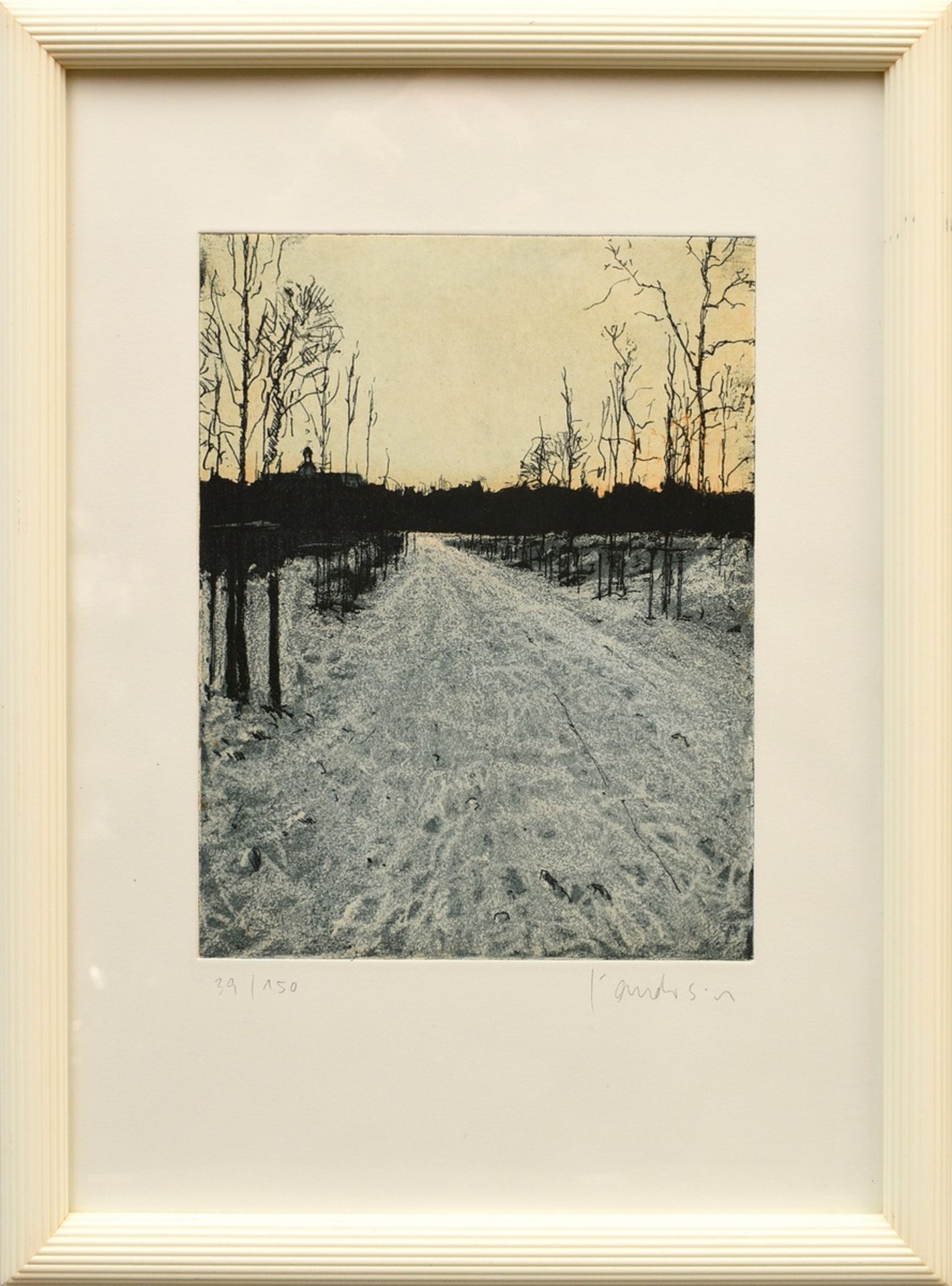 Anderson, Friedel (*1954) ‘Tree avenue Gottorf' 2002, colour etching, 39/150, sign./num. below, 24. - Image 2 of 3