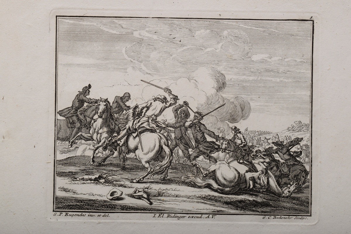 12 Rugendas I, Georg Philipp (1666-1742) "Reiterschlachten", Kupferstiche, gestochen von Georg Conr - Bild 11 aus 14