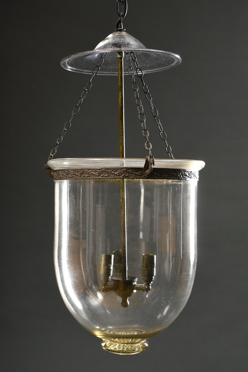 Large glass traffic light "stable lantern" in metal mounting based on a classic model, electrified,