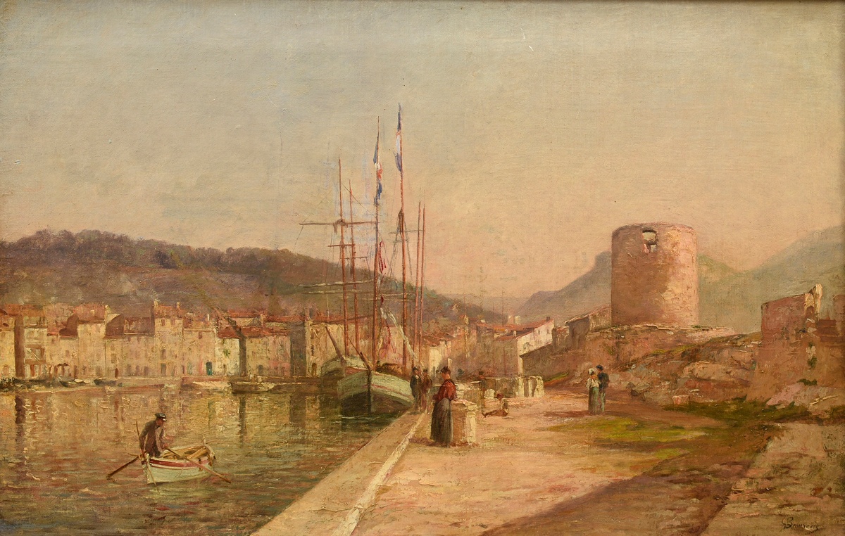 Beauverie, Charles Joseph (1839-1924) "French harbour scene", oil/canvas, sign. b.r., 38x61,5cm (w.