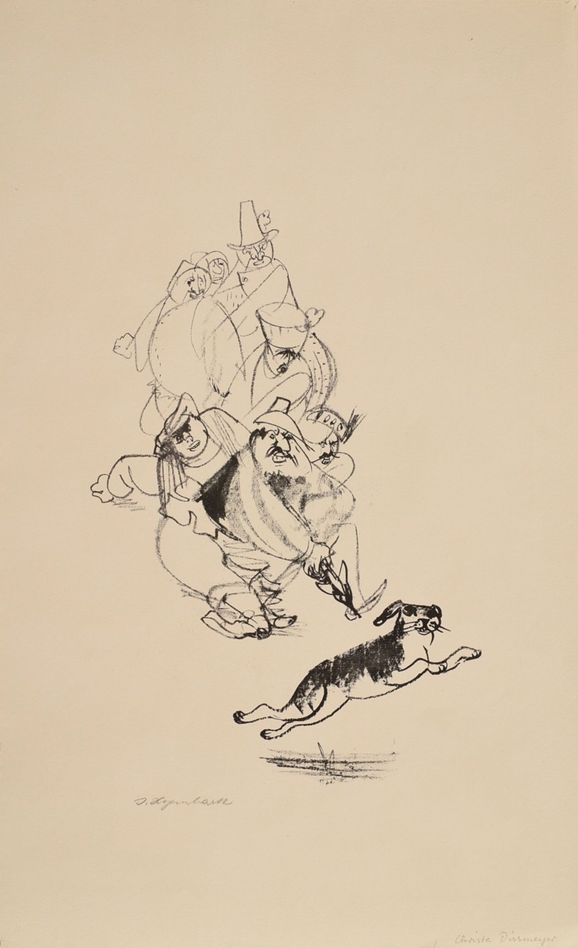 Hegenbarth, Josef (1884-1962) "Die Sieben Schwaben", Lithographie, u.l. sign., Griffelkunst, BM 48,