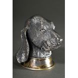 A heavy Russian hunting or tumbling cup with sculptural beagle head in naturalistic design, MM: Sam