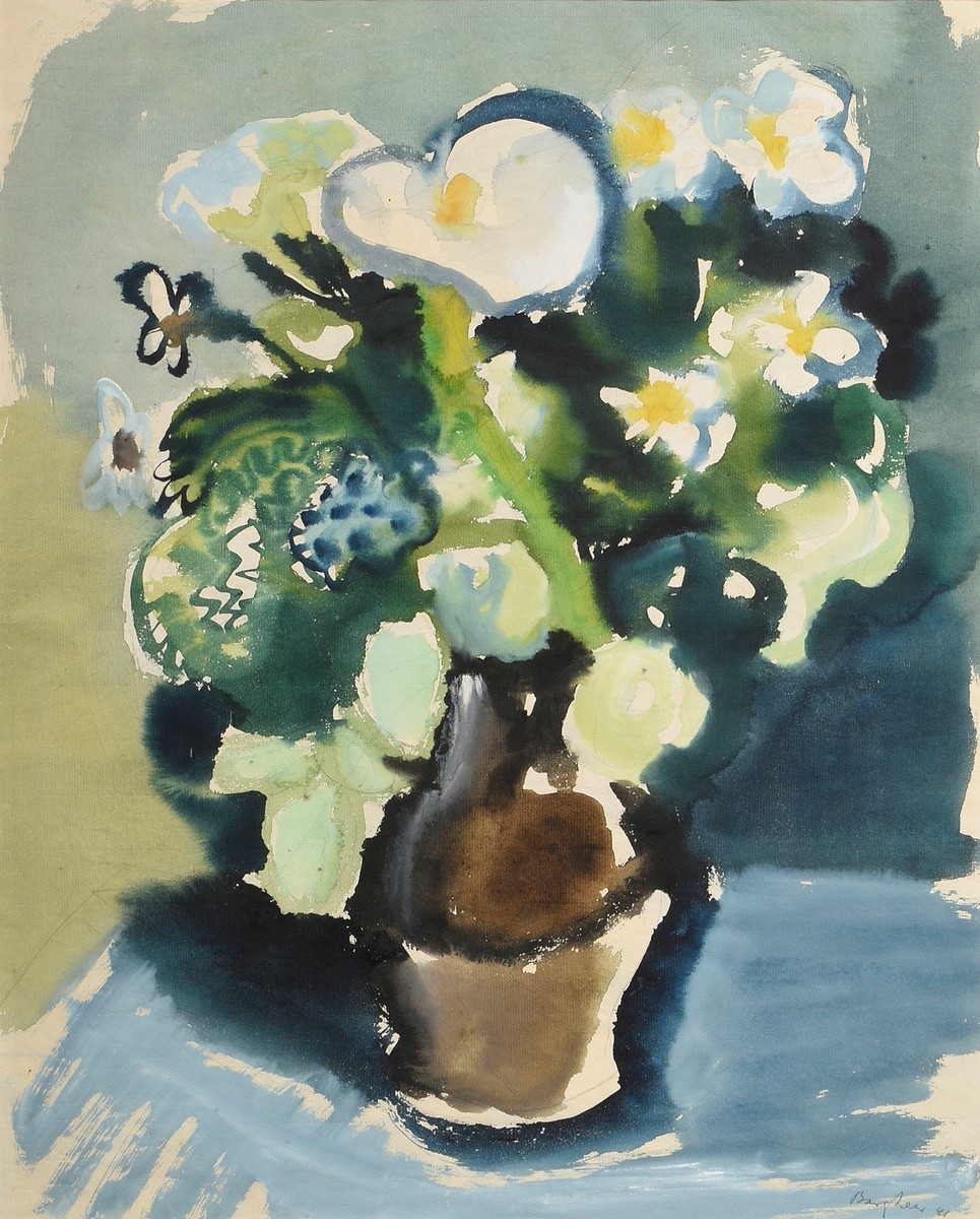 Bargheer, Eduard (1901-1979) "Flower still life in vase" 1941, watercolour/pencil, sign./dat. lower