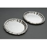 A pair of small plates or paten with gadrooned rim in 18th century style, MM: Gebrüder Dingeldein/ 