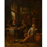 Unknown Dutch master of the 17th/18th c. 'Inn or Pleasure House Scene', in the manner of Egbert van
