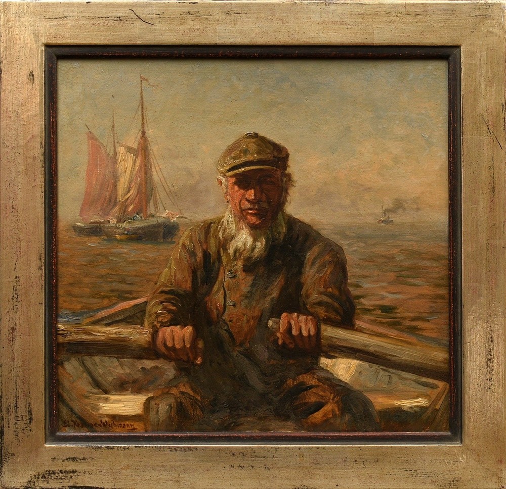 Krause-Wichmann, Eduard (1864-1927) "Old sailor", oil/canvas on cardboard, sign. l.l., verso inscr. - Image 2 of 5