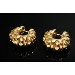 Pair of Chimento yellow gold 750 stud earrings, Italy, 8.5g, Ø 2.5cm, small dents