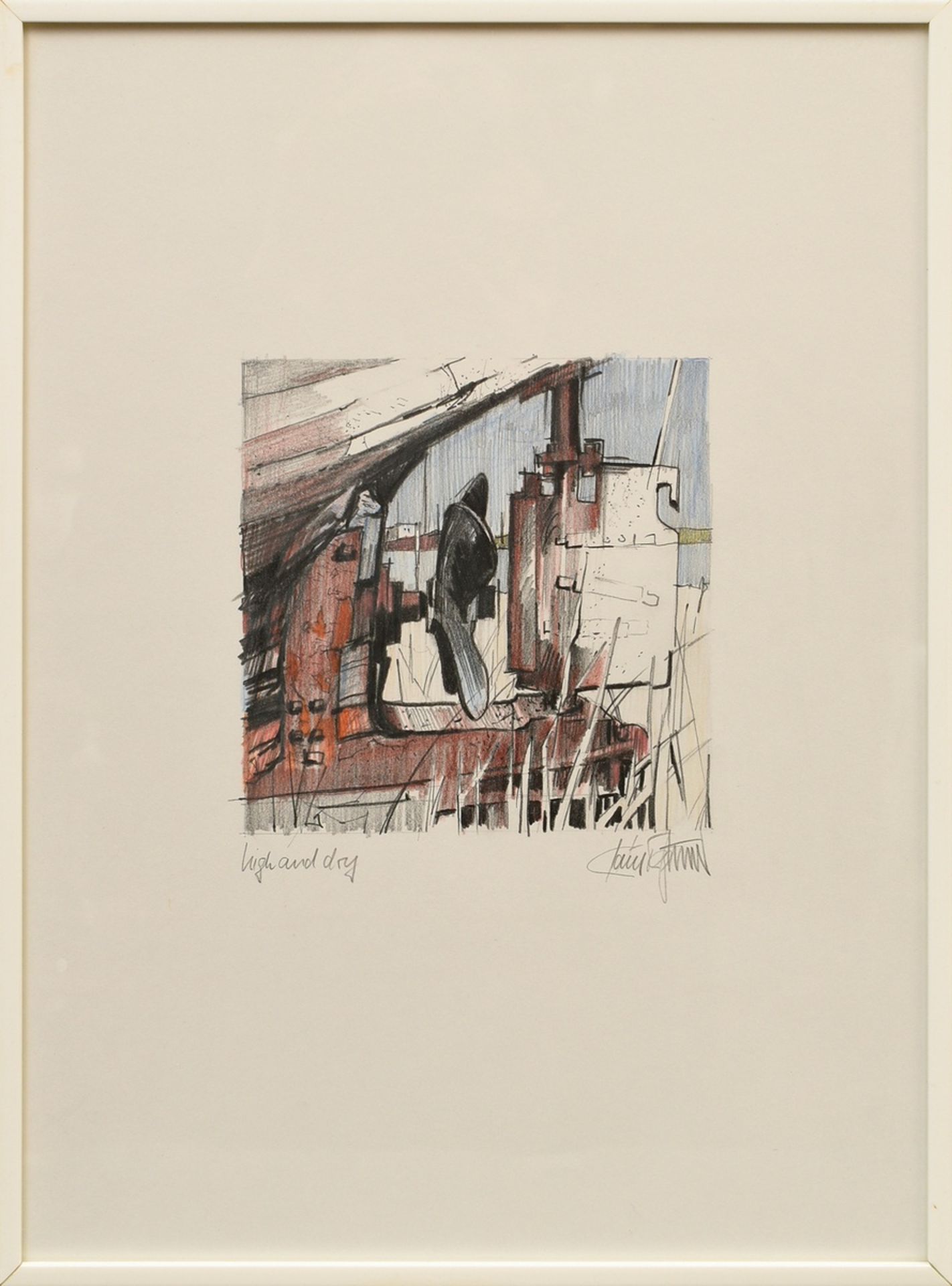 3 Tegtmeier, Claus (*1946) "Sandstreifen", High and Dry" und "Nachtflut", Bleistift/Buntstift, u. s - Bild 7 aus 11