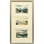 3 Fussmann, Klaus (*1938) 'Italian Views', colour etchings, 74/200, 90/200, 27/200, each sign./num.