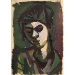 Bargheer, Eduard (1901-1979) "Portrait" 1948, oil/paper, laminated on fibreboard, sign./dat. lower 