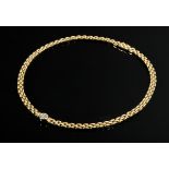 Modernes Gelbgold 750 Collier mit Brillant Solitär (ca. 0.97ct/SI2/W), 67,1g, L. 42,8cm