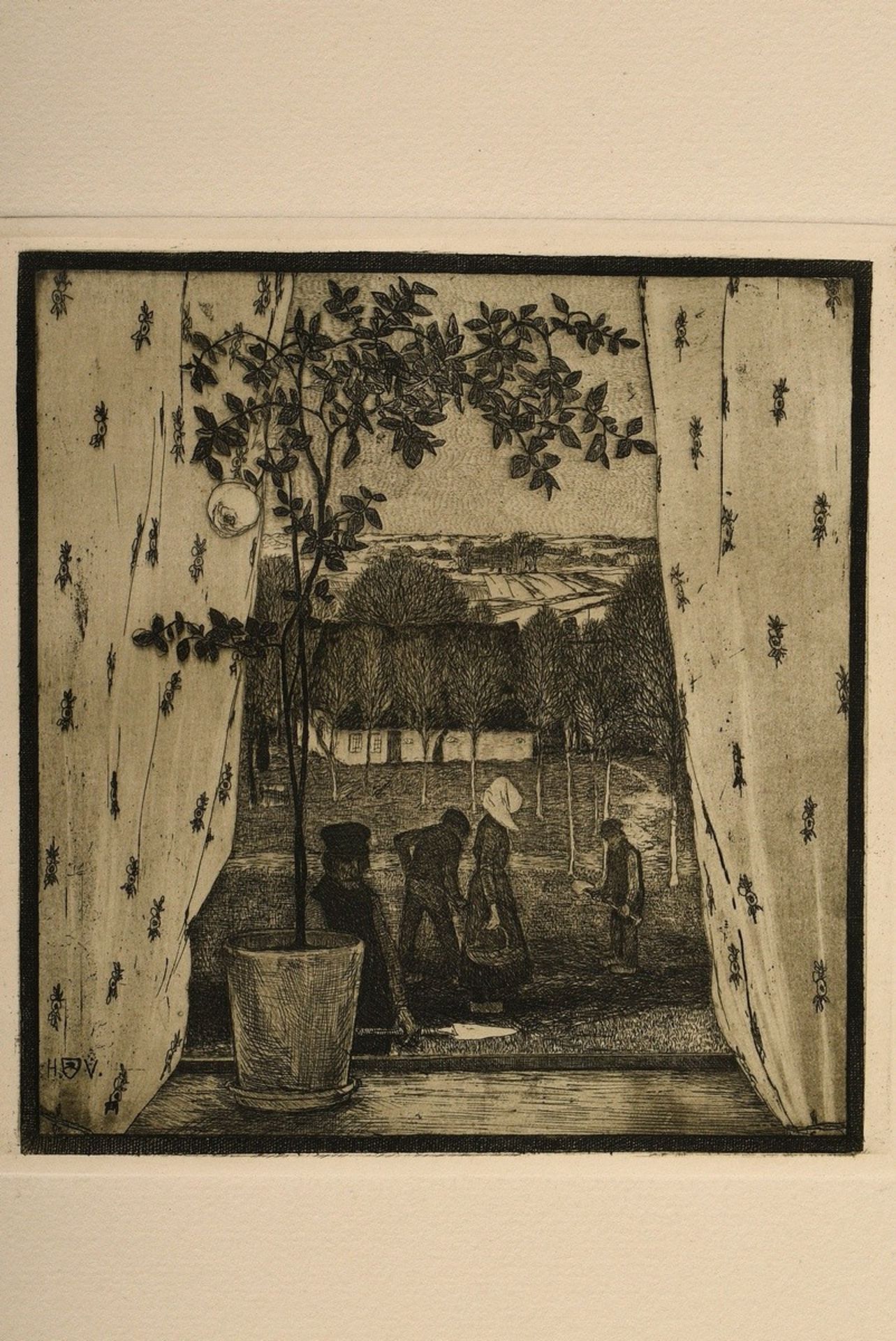 Vogeler, Heinrich (1872-1942) "An den Frühling" 1899/1901, Mappe mit 10 Radierungen und Vorblatt, P - Bild 19 aus 25