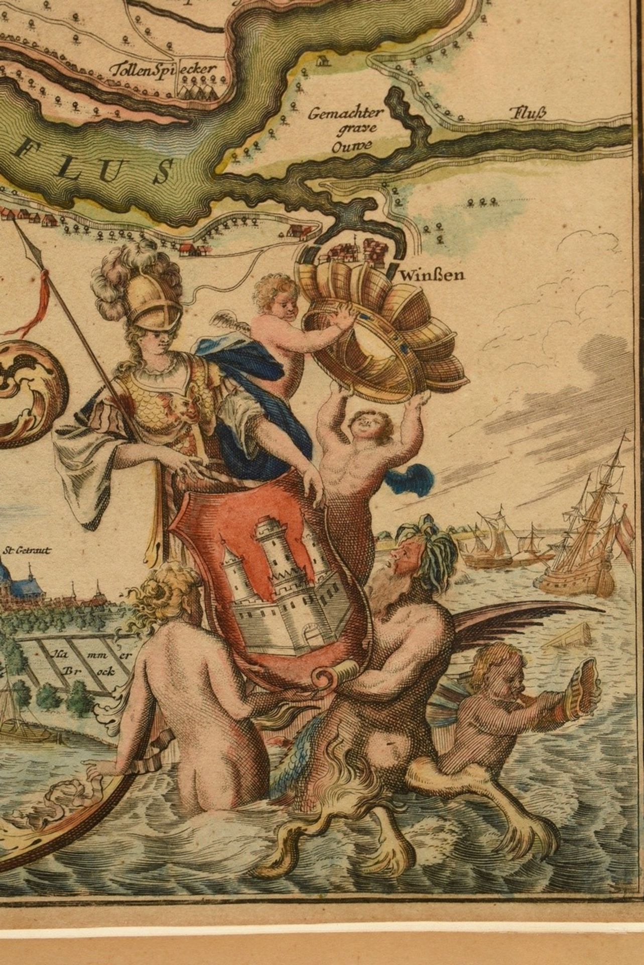 Homann, Johann Baptist (1664-1724) "Prospect und Grundris der Keiserl. Freyen Reichs und Ansee Stad - Bild 3 aus 7