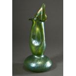 Loetz Wwe. vase on high stem over round foot with green-blue iridescent "Crete Pampas" decor, h. 32