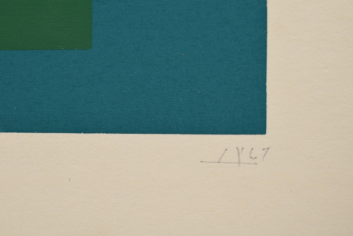 Albers, Josef (1888-1976) "O-G" 1967, colour silkscreen, 1/200, b. monogr./dat./num./titl., PM 28x2 - Image 2 of 3