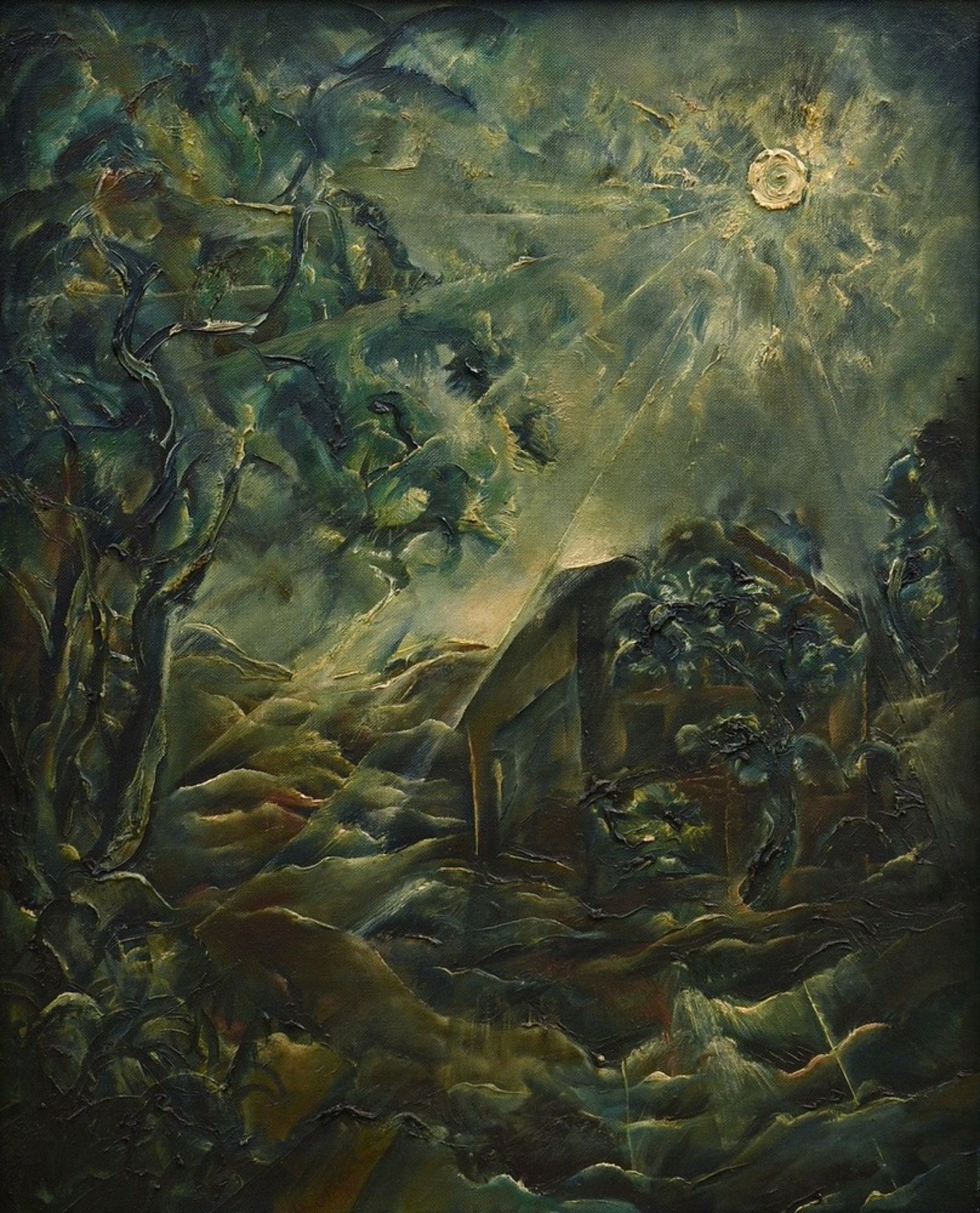 Tügel, Tetjus Otto (1892-1972) „Morgensonne“ 1918, Öl/Leinwand, u.m. unleserl. sign./dat., 100x80cm