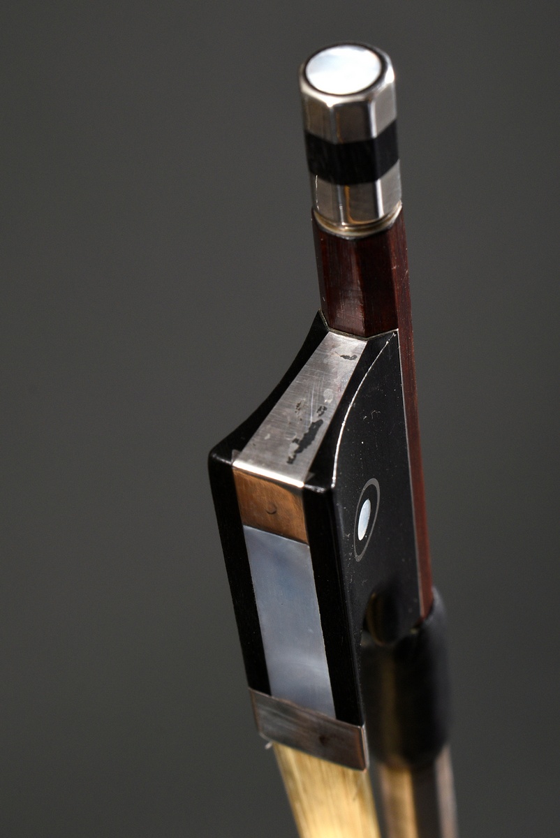 Master violin bow, Saxony 20th century, brand stamped "C. Hans Karl Schmidt Dresden", octagonal to  - Image 5 of 14